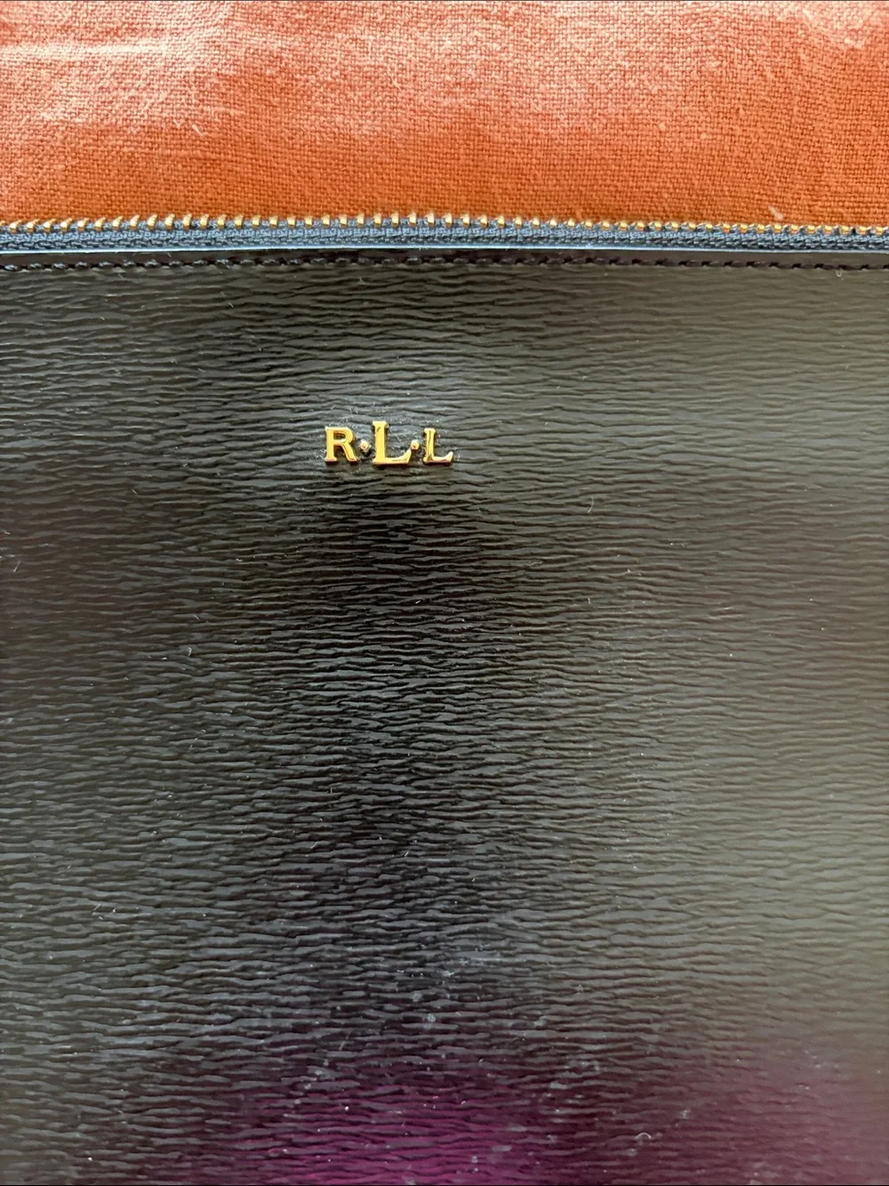 Ralph Lauren Black Leather Zip Pouch